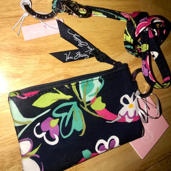 Vera Bradley Zip ID and lanyard in RIBBONS - Picture 1 of 4